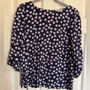 Boden Navy Floral Blouse